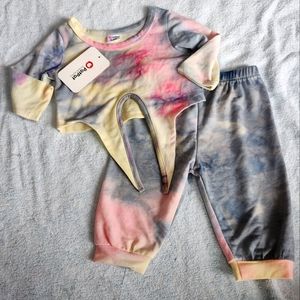 New PatPat Baby Girl's matching Tie-Dye Set 3-6 months